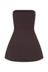 Anette Bandage Knit Strapless Top - Chocolate