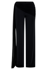 Aspyn Slinky Gathered Wide Leg Pants - Black