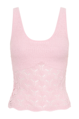 Atlantis Crochet Knit Top - Baby Pink