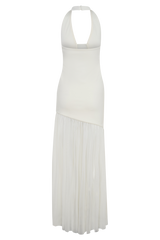 Aubree Crepe And Mesh Maxi Dress - Ivory