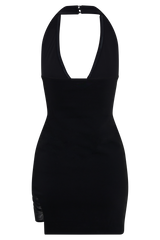 Aubree Crepe And Mesh Mini Dress - Black