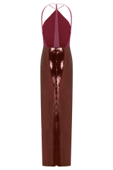 Baldwin Sequin Cut Out Maxi Dress - Mahogany