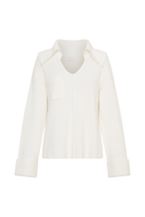 Bianka V Neck Knit Jumper - Off White