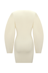 Billy Balloon Sleeve Knit Mini Dress - Ivory
