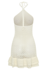 Carrisa Crochet Knit Mini Dress - White