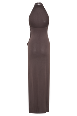Cindylou Halter Knit Maxi Dress - Peppercorn