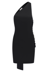 Claudette Slinky Mini Dress With Hardware - Black