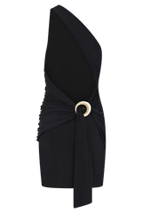 Claudette Slinky Mini Dress With Hardware - Black