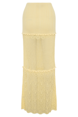 Coleene Pointelle Knit Maxi Skirt - Lemon