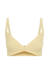 Coleene Pointelle Knit Top - Lemon