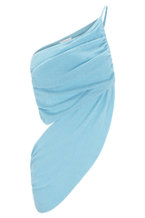 Corah Drape Knit Top - Cyan Blue