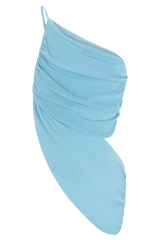 Corah Drape Knit Top - Cyan Blue