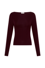 Coraline Long Sleeve Sheer Top - Burgundy