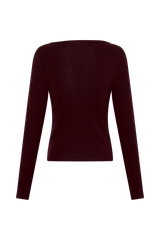 Coraline Long Sleeve Sheer Top - Burgundy