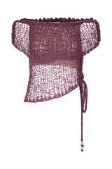 Cordelia Off Shoulder Knit Top - Mauve
