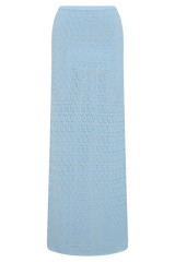 Courtney Crochet Knit Maxi Skirt - Pale Blue