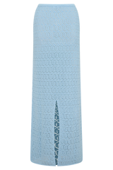Courtney Crochet Knit Maxi Skirt - Pale Blue