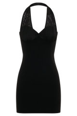 Cressida Crepe Halter Mini Dress - Black