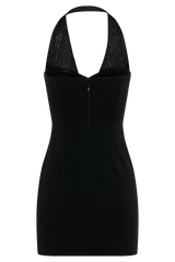 Cressida Crepe Halter Mini Dress - Black
