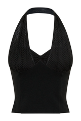 Cressida Crepe Halter Top - Black