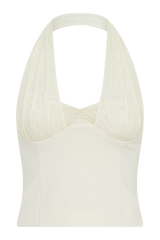 Cressida Crepe Halter Top - Ivory