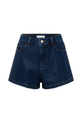 Dan Diamante Denim Shorts - Midnight Blue