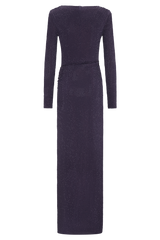 Deanna Long Sleeve Diamante Maxi Dress - Purple