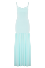 Deanne Bandage And Chiffon Knit Maxi Dress - Blue