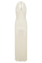 Deeliah Halterneck Crochet Maxi Dress - Ivory
