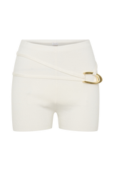 Dimitri Mini Knit Shorts With Belt - Ivory