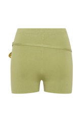 Dimitri Mini Knit Shorts With Belt - Light Olive