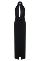 Elan Stretch Crepe Maxi Dress - Black