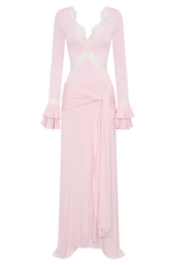 Electra Slinky Lace Maxi Dress - Ballet Pink