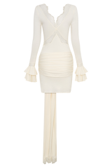 Electra Slinky Lace Mini Dress - Ivory