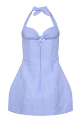 Ella Bow Detail Halter Mini Dress - Periwinkle Blue