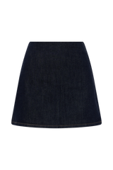 Ellie Denim Mini Skirt - Washed Indigo Blue