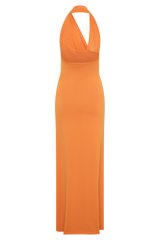Elma Halter Knit Maxi Dress - Orange