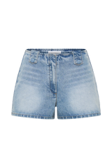 Erin Mid Rise Denim Shorts - Washed Light Blue