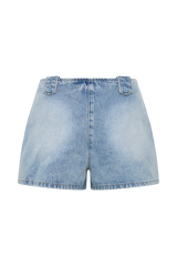 Erin Mid Rise Denim Shorts - Washed Light Blue