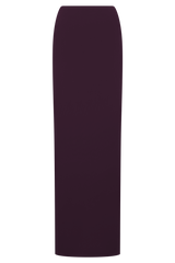 Erina Slinky Ruched Maxi Skirt With Hardware - Aubergine
