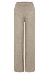 Evan Knit Wide Leg Pants - Beige Marle