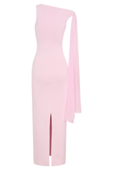 Farid Bandage Maxi Dress With Chiffon - Baby Pink