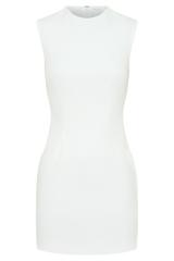 Fion Sleeveless Stretch Crepe Mini Dress - White