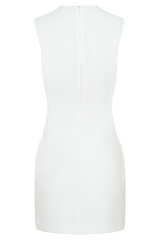 Fion Sleeveless Stretch Crepe Mini Dress - White
