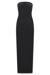 Gemma Strapless Mesh Maxi Dress - Black