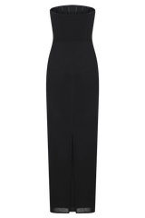 Gemma Strapless Mesh Maxi Dress - Black