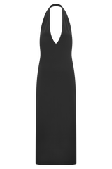 Genie Slinky Halter Midi Dress - Black