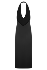 Genie Slinky Halter Midi Dress - Black