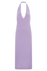 Genie Slinky Halter Midi Dress - Lilac