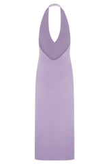 Genie Slinky Halter Midi Dress - Lilac
